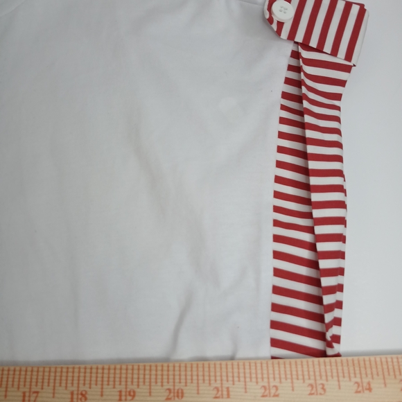 Zara White Tee with Red Striped Sleeves Women's Size L EUC - Picture 5 of 7